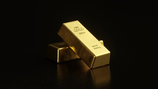 Gold bars and Financial concept,3d rendering