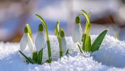 雪の中のスノードロップ