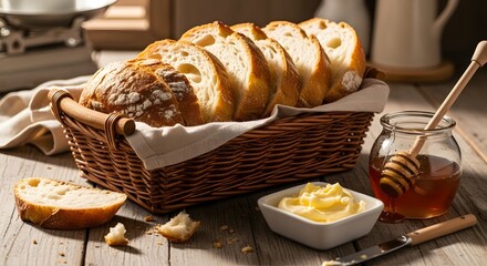 Croissant with a cup of coffee on a breakfast plate