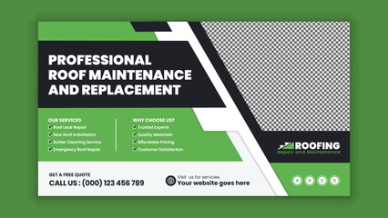 Home Maintenance and Renovation Services Horizontal Web Banner Template for Bathroom, Kitchen, and Living Room Makeover