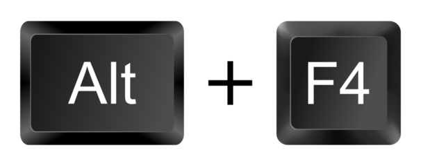 Alt + F4 Keyboard Shortcut Key Icon on White Background
