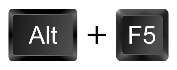 Alt + F5 Keyboard Shortcut Key Icon on White Background