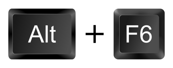 Alt + F6 Keyboard Shortcut Key Icon on White Background