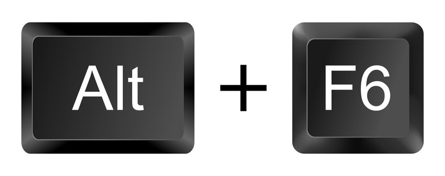 Alt + F6 Keyboard Shortcut Key Icon on White Background