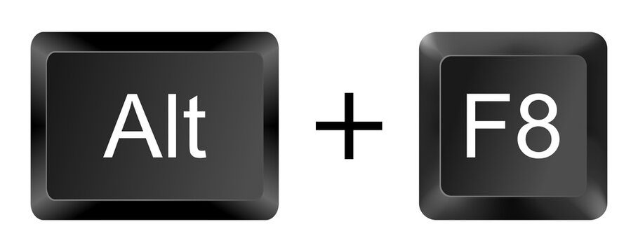 Alt + F8 Keyboard Shortcut Key Icon on White Background