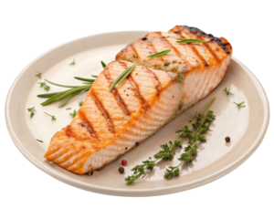grilled salmon steak