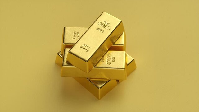 Gold bars and Financial concept,3d rendering