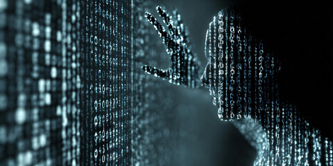 Digital Data Streams and Human Identity Merging in a Conceptual Artwork of Modern Technology and Personhood