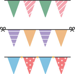 horizontal party bunting triangle flag for decoration
