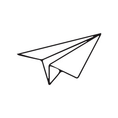 Paper Plane Outline Icon. Minimal Paper Airplane Symbol. Vector illustration eps 10