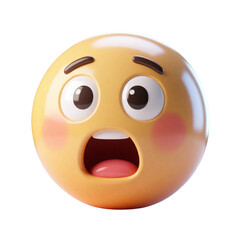 Mind Blown Surprised Emoji Face Expression 3D Render Icon Illustration Cute Cartoon Style Design