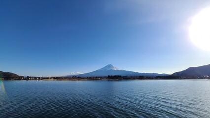 河口湖と富士山