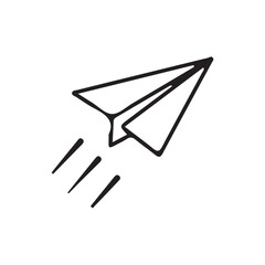 Paper Plane Outline Icon. Minimal Paper Airplane Symbol. Vector illustration eps 10