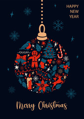 Festive colorful Christmas ornament