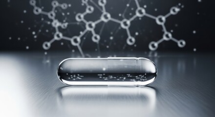 See the science of wellness with this elegant capsule, a modern, clean image for pharmaceutical marketing and health campaigns that evoke trust and innovation