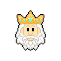 Obraz premium king with crown pixel art