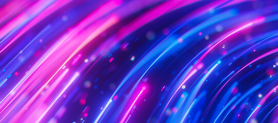 Closeup of bigdata light speed flow. Abstract digital data stream of quantum computing. Cyberspace of qubit trail waves. Modern tech information transmission.