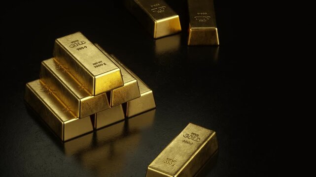 Gold bars and Financial concept,3d rendering