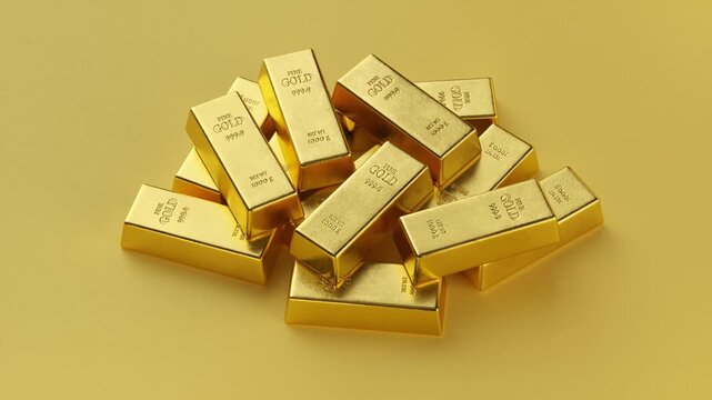 Gold bars and Financial concept,3d rendering