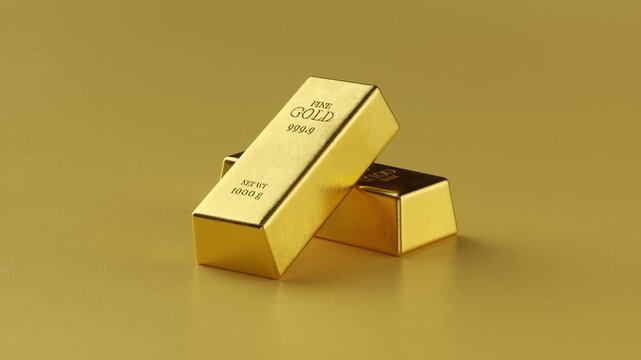 Gold bars and Financial concept,3d rendering
