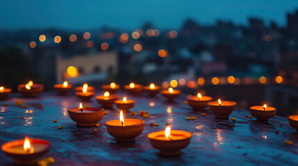 The Illuminated Festival of Lights showcases Traditional Diyas at Dusk, creating warmth and joy