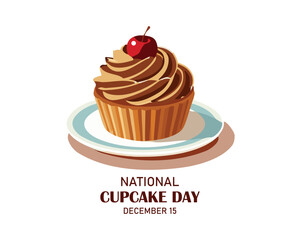 vector graphic of national cupcake day good for national cupcake day celebration. flat design. flyer design. flat illustration.