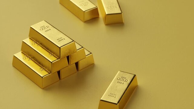 Gold bars and Financial concept,3d rendering