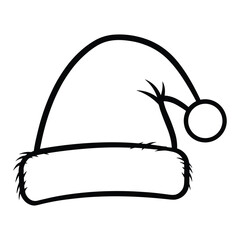 Santa Hat Outline Vector Illustration