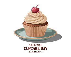 vector graphic of national cupcake day good for national cupcake day celebration. flat design. flyer design. flat illustration.