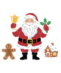 Christmas Stack Santa Snowman Reindeer Icons Set