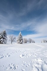 snow covered trees