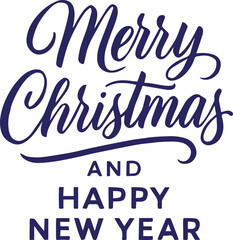 Elegant Merry Christmas and Happy New Year Typography Greeting