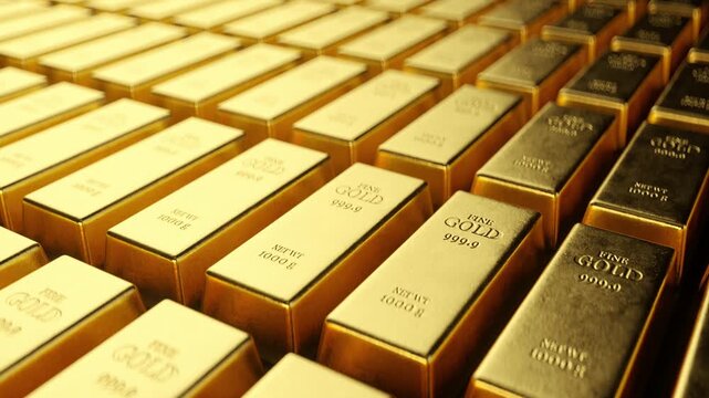 Gold bars and Financial concept,3d rendering