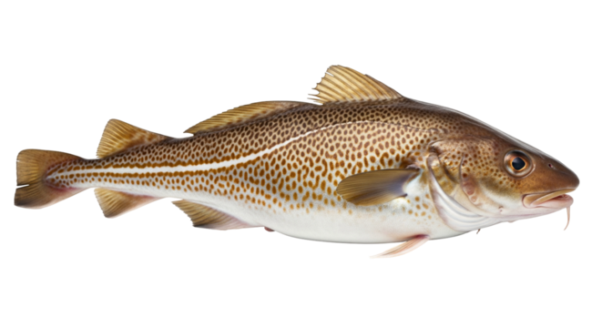 Atlantic cod showing distinct features and markings, showcasing its natural beauty and ecological significance in marine environments