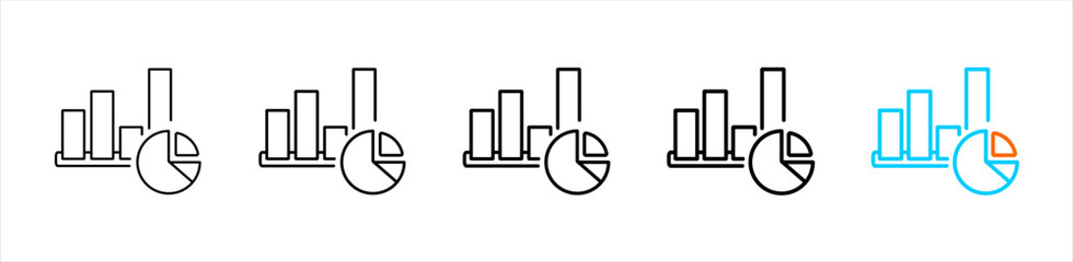 graph icon set multiple style collection	
