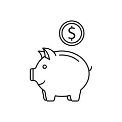 Vector illustratorn piggy bank with coin