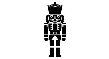 Obraz premium Nutcracker Soldier Silhouette Vector Illustration For Christmas Celebration