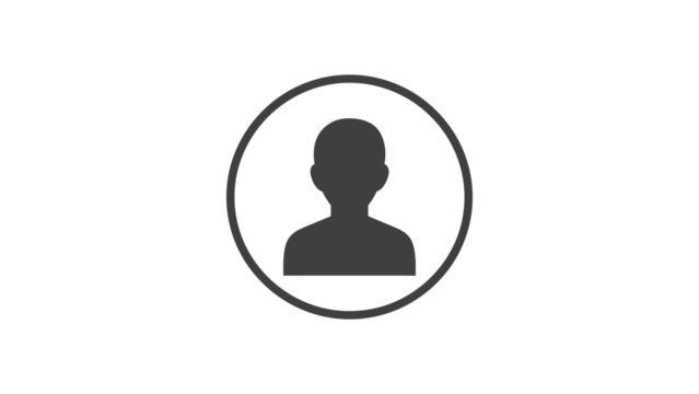 User Profile Icon person graphic isolated on a transparent background