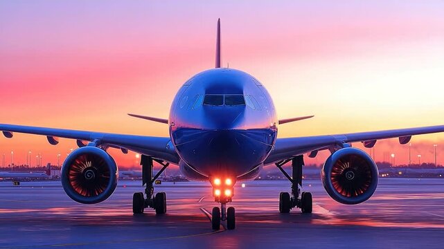 A large commercial airliner parked at the airport tarmac