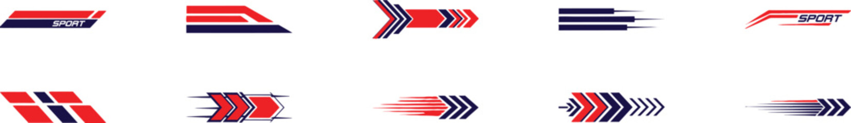 red and blue racing graphics showing motion and energy adding a sporty modern edge to automotive branding or dynamic design work