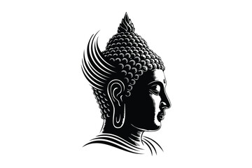 Intricate Buddha Head Side Profile Engraving