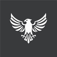 Stylized Eagle Logo Design in Monochrome Vector Style Representing Power, Freedom, and Strength for Branding and Corporate Identity

