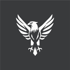 Stylized Eagle Logo Design in Monochrome Vector Style Representing Power, Freedom, and Strength for Branding and Corporate Identity
