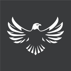 Stylized Eagle Logo Design in Monochrome Vector Style Representing Power, Freedom, and Strength for Branding and Corporate Identity
