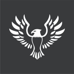 Stylized Eagle Logo Design in Monochrome Vector Style Representing Power, Freedom, and Strength for Branding and Corporate Identity
