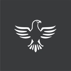 Stylized Eagle Logo Design in Monochrome Vector Style Representing Power, Freedom, and Strength for Branding and Corporate Identity
