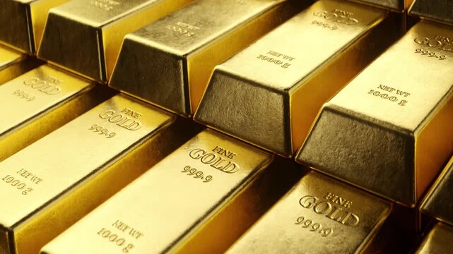 Gold bars and Financial concept,3d rendering