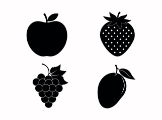 fruit Silhouette vactor Design Illustrator 