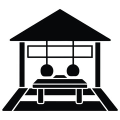 japanese inspired tatami dining room  vector icon