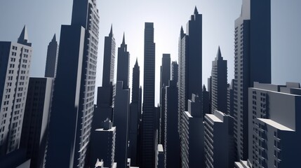 Urban cityscape overhead view